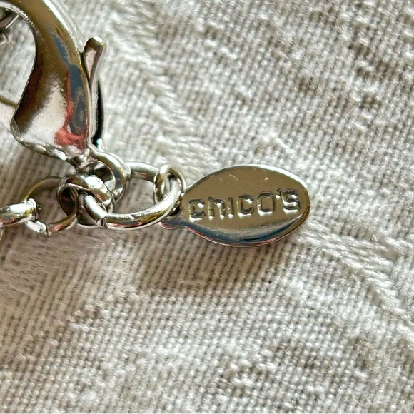 Chico’s Elegant Pink and Silver Necklace and Earring Set - Picture 3 of 6